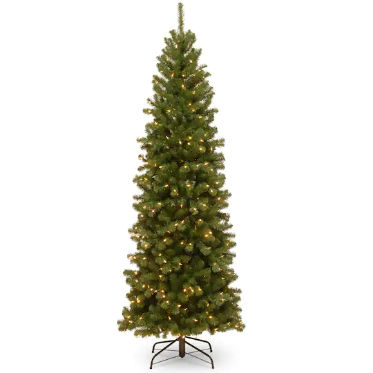 6.5ft. Pre-Lit North Valley™ Spruce Pencil Slim Artificial Christmas Tree