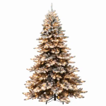 7.5ft. Pre-Lit Flocked Royal Majestic Spruce Artificial Christmas Tree with Clear Lights