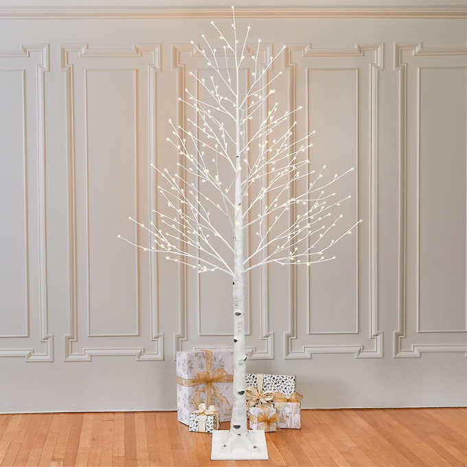 7′ Multicolor LED Birch Tree